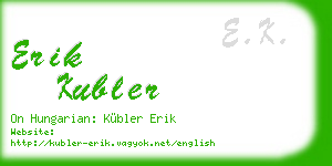 erik kubler business card